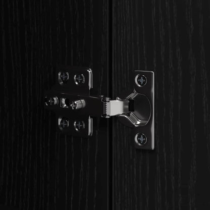 Küchenschrank mit Regal Schwarz Eichen-Optik 60 x 50 x 180 cm