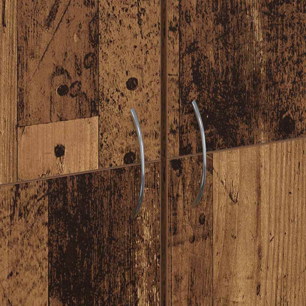 Büroschrank mit Regal Altholz 60 x 32 x 153 Holzwerkstoff