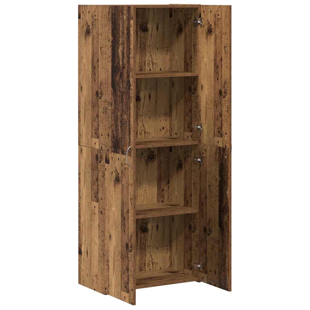 Büroschrank mit Regal Altholz 60 x 32 x 153 Holzwerkstoff