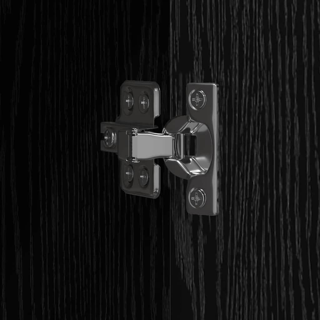Büroschrank mit Tür Schwarze Eiche 60 x 32 x 153 Holzwerkstoff