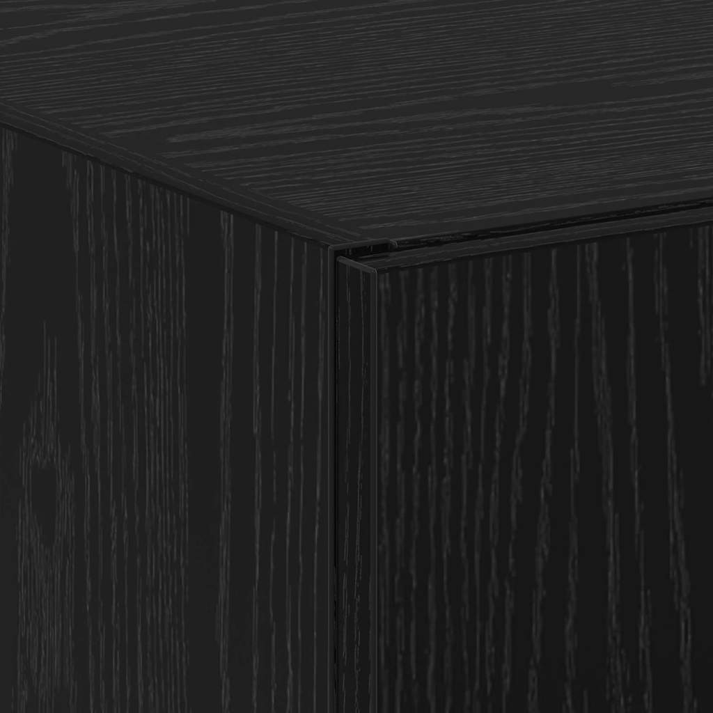 Büroschrank mit Tür Schwarze Eiche 60 x 32 x 153 Holzwerkstoff