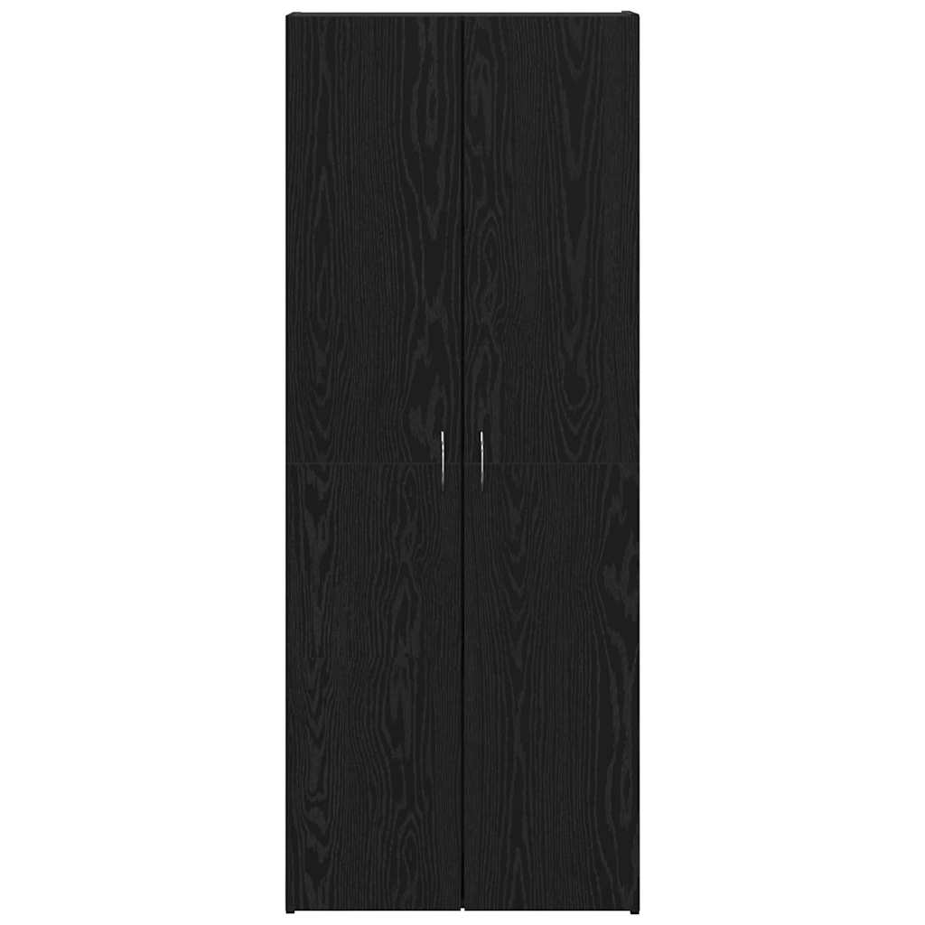 Büroschrank mit Tür Schwarze Eiche 60 x 32 x 153 Holzwerkstoff