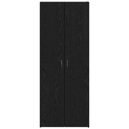 Büroschrank mit Tür Schwarze Eiche 60 x 32 x 153 Holzwerkstoff