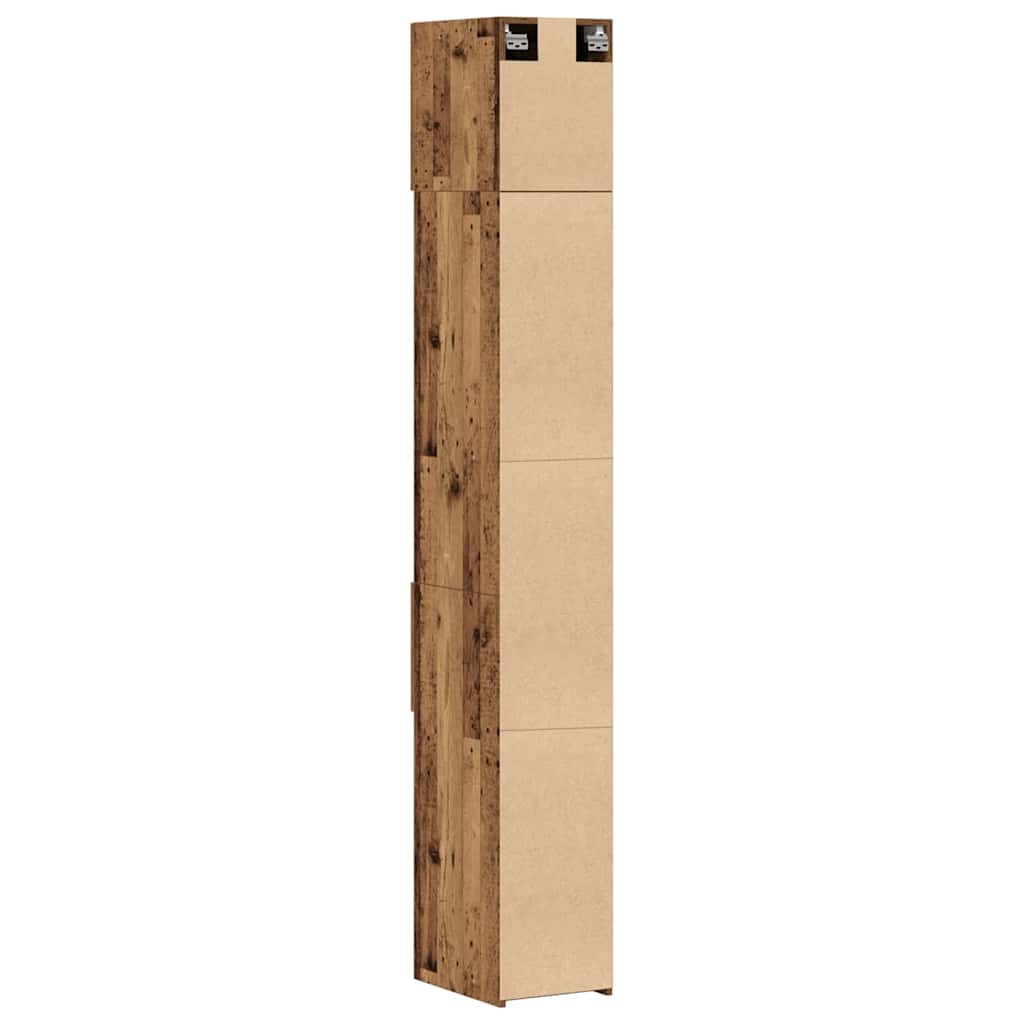 Schlanker Stauraum Schrank Altholz 30 x 42.5 x 225 cm