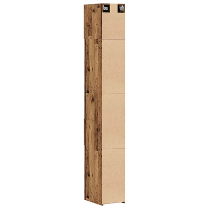Schlanker Stauraum Schrank Altholz 30 x 42.5 x 225 cm