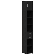 Schlanker Stauraum Schrank mit Schubladen Schwarz Eichen-Optik