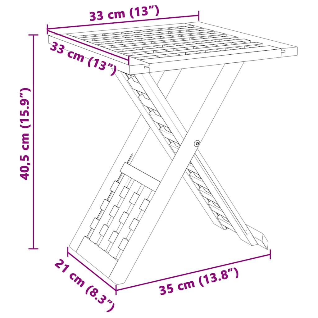 Couchtisch Braun 33 x 33 x 40.5 cm Massivholz Walnuss