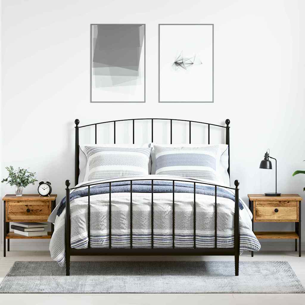 Nachttisch 2 pcs Altholz 40 x 42 x 45 cm Schichtholz und Metall