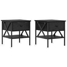 Nachttisch 2 pcs Schwarz Eichen-Optik 40 x 42 x 45 cm
