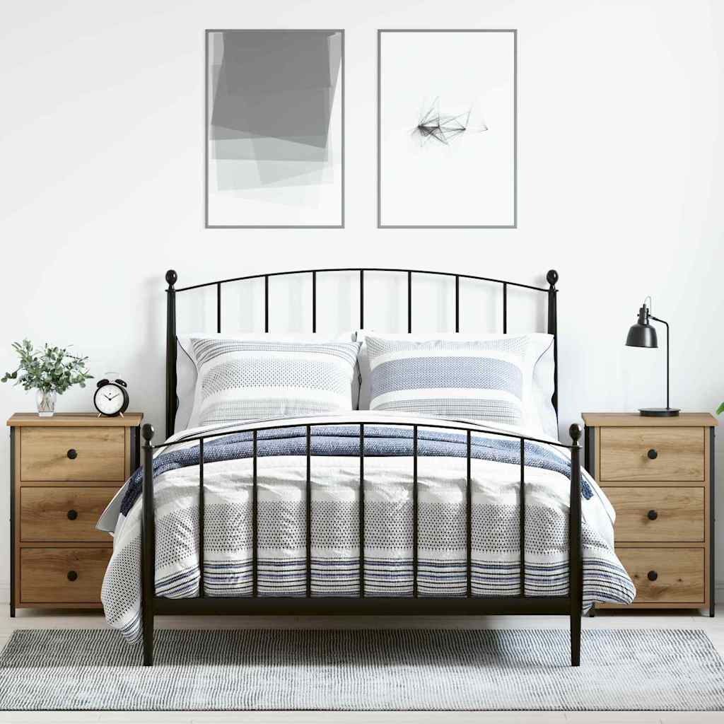 Nachttisch mit Schubladen 2 pcs Eiche handwerklich