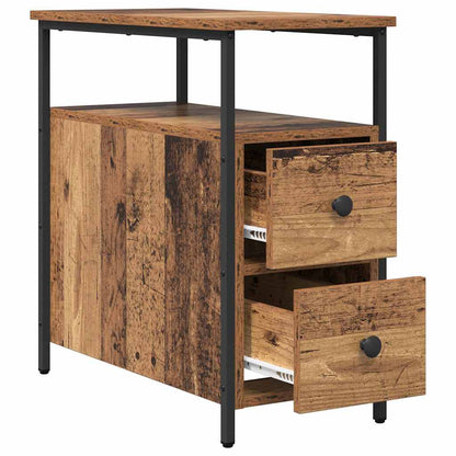 Nachttisch mit Schubladen Altholz 30 x 60 x 60 cm Holzwerkstoff