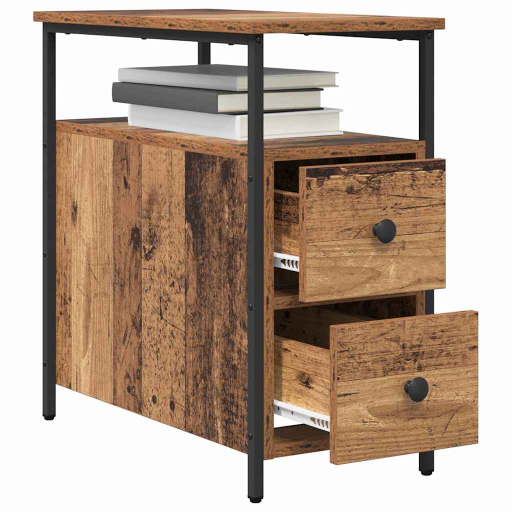 Nachttisch mit Schubladen Altholz 30 x 60 x 60 cm Holzwerkstoff