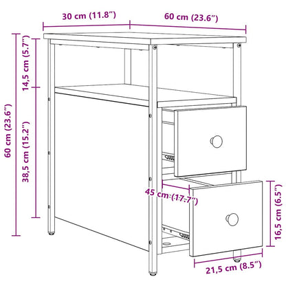 Nachttisch Schwarz Eichen-Optik 30 x 60 x 60 cm Holzwerkstoff