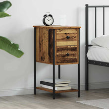 Nachttisch mit Schubladen Altholz 32 x 42 x 70 cm Holzwerkstoff