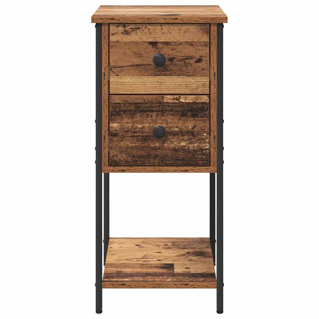 Nachttisch mit Schubladen Altholz 32 x 42 x 70 cm Holzwerkstoff