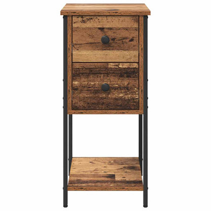 Nachttisch mit Schubladen Altholz 32 x 42 x 70 cm Holzwerkstoff