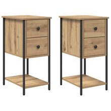 Nachttisch 2 pcs Eiche handwerklich 32 x 42 x 70 cm