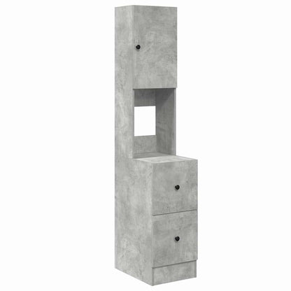 Küchenschrank mit Regal Grau 35 x 50 x 180 cm Holzwerkstoff