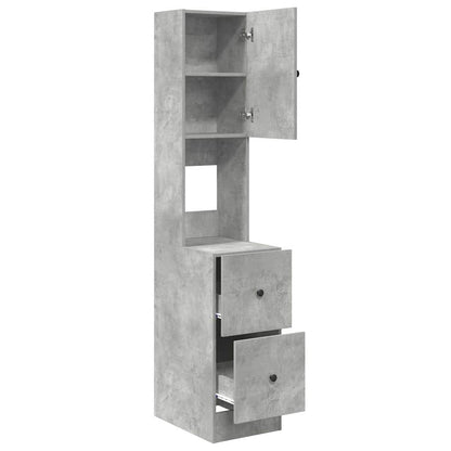 Küchenschrank mit Regal Grau 35 x 50 x 180 cm Holzwerkstoff