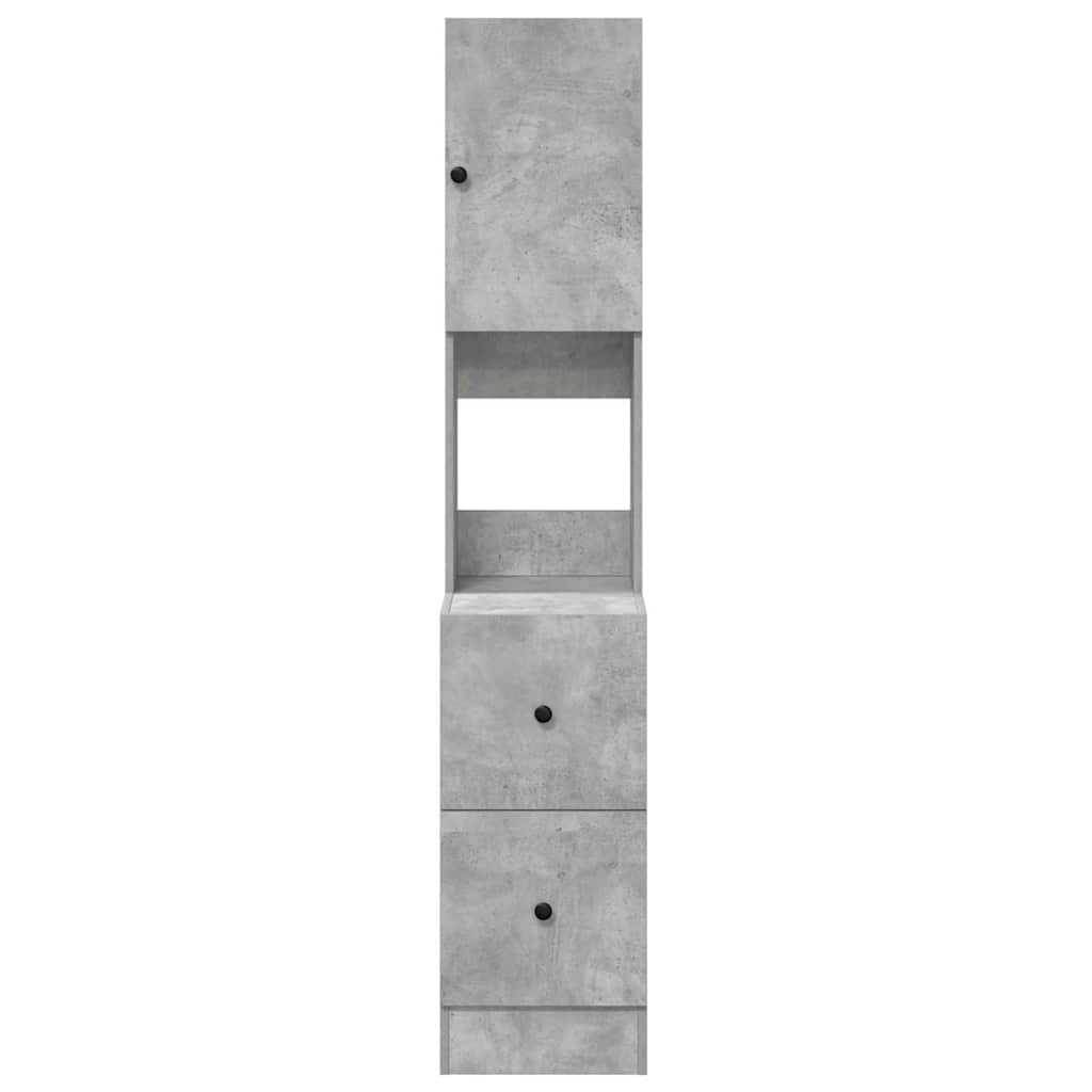 Küchenschrank mit Regal Grau 35 x 50 x 180 cm Holzwerkstoff