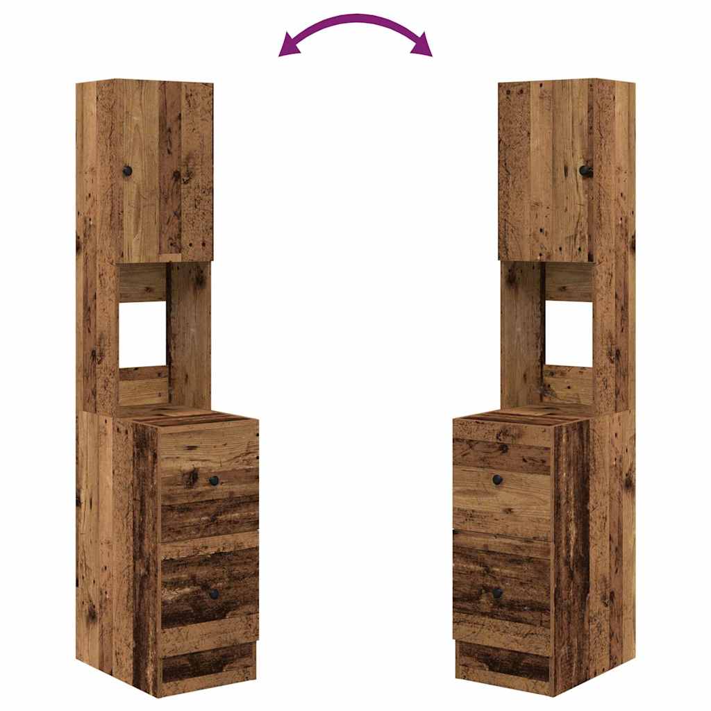 Küchenschrank mit Regal Altholz 35 x 50 x 180 cm Holzwerkstoff