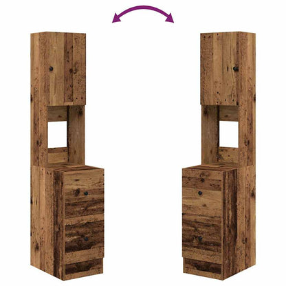 Küchenschrank mit Regal Altholz 35 x 50 x 180 cm Holzwerkstoff