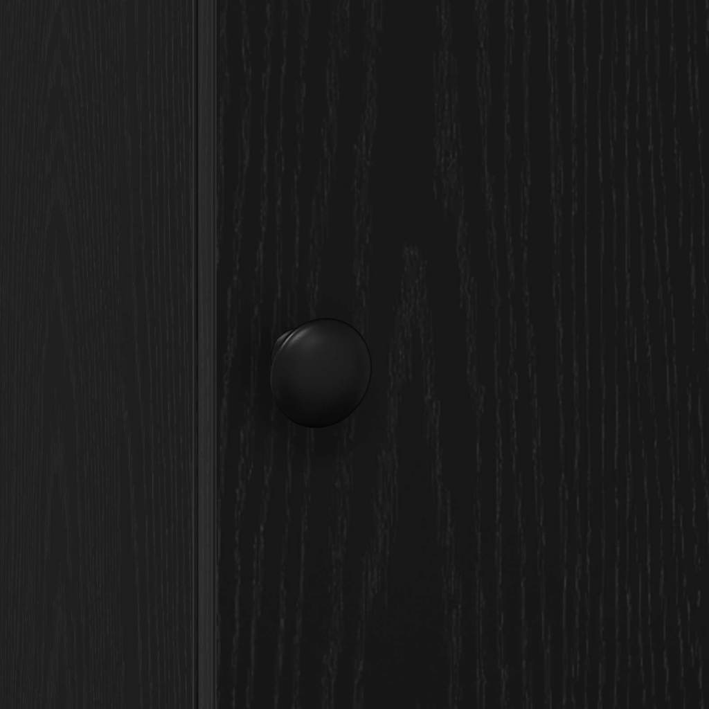 Küchenschrank mit Regal Schwarz Eichen-Optik 35 x 50 x 180 cm