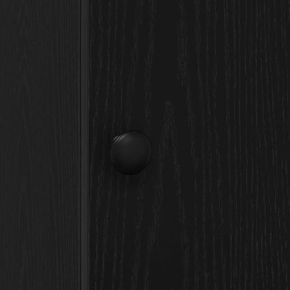 Küchenschrank mit Regal Schwarz Eichen-Optik 35 x 50 x 180 cm