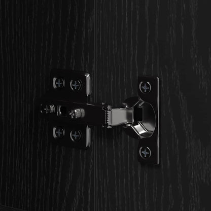 Küchenschrank mit Regal Schwarz Eichen-Optik 35 x 50 x 180 cm