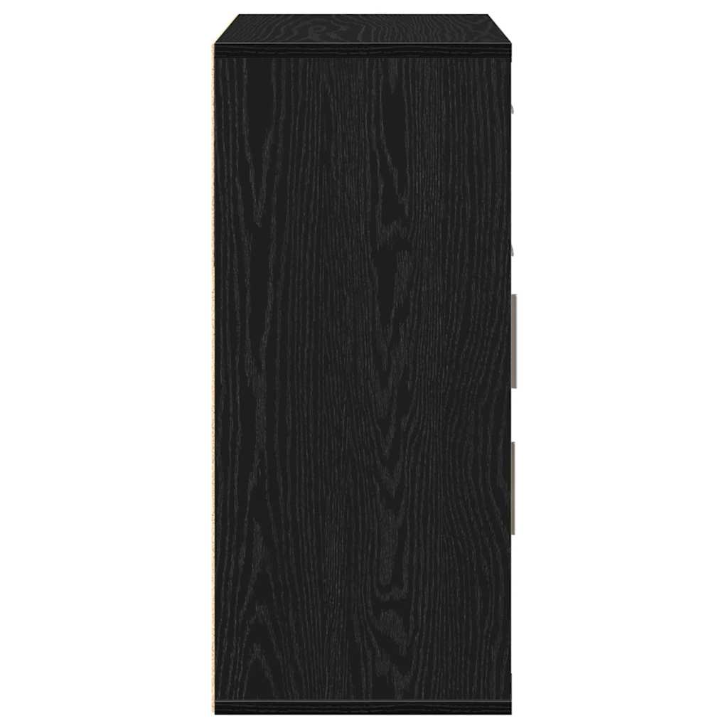 Sideboard Schwarz Eichen-Optik 60 x 31 x 70 cm Holzwerkstoff