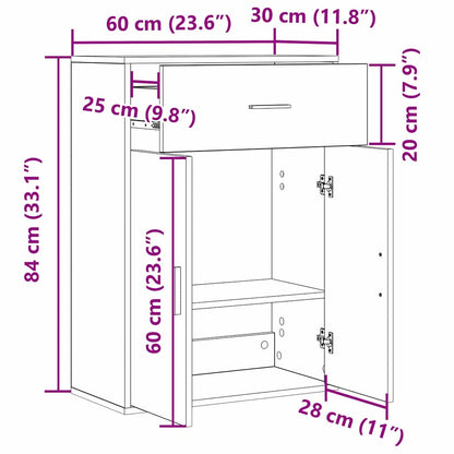 Sideboard Eiche handwerklich 79 x 38 x 80 cm Holzwerkstoff