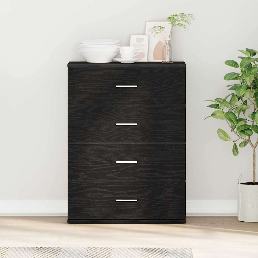 Sideboard Schwarze Eiche 60 x 39 x 80 cm Holzwerkstoff
