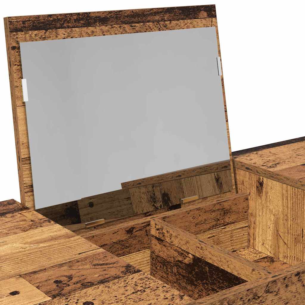 Schminktisch mit Spiegel Altholz 100 x 45 x 76 cm Holzwerkstoff