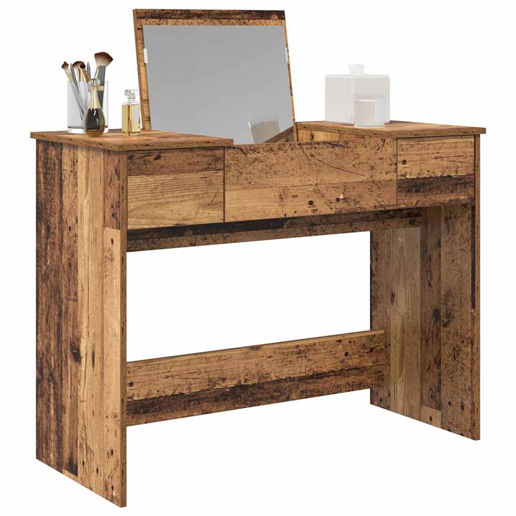 Schminktisch mit Spiegel Altholz 100 x 45 x 76 cm Holzwerkstoff