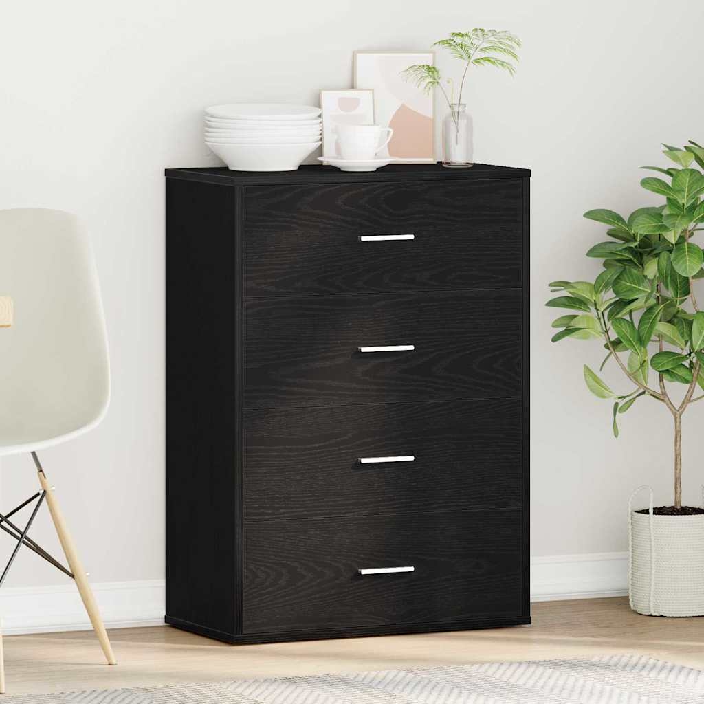 Sideboard Schwarz Eichen-Optik 60 x 31 x 84 cm Holzwerkstoff