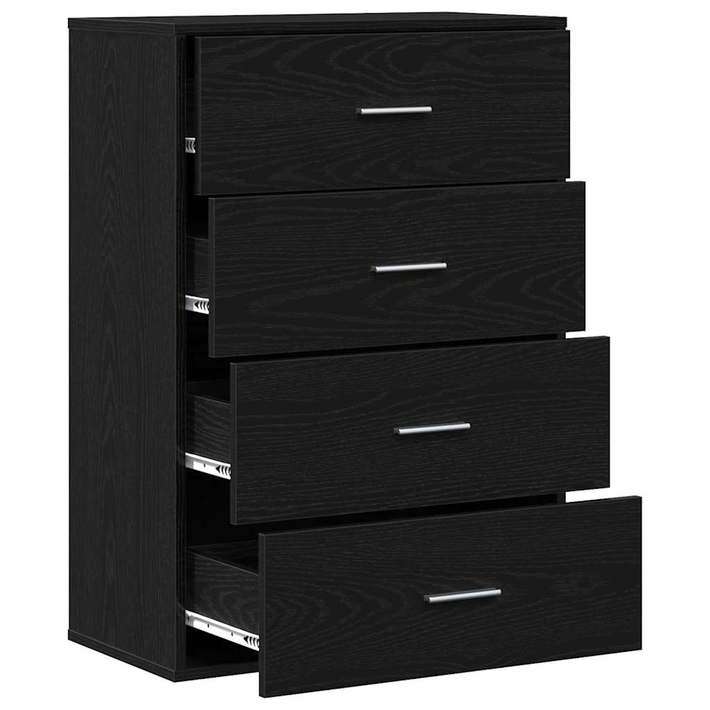 Sideboard Schwarz Eichen-Optik 60 x 31 x 84 cm Holzwerkstoff