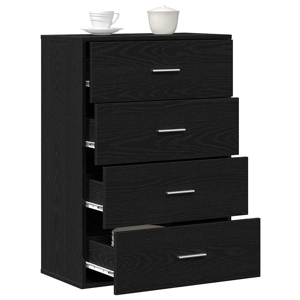 Sideboard Schwarz Eichen-Optik 60 x 31 x 84 cm Holzwerkstoff