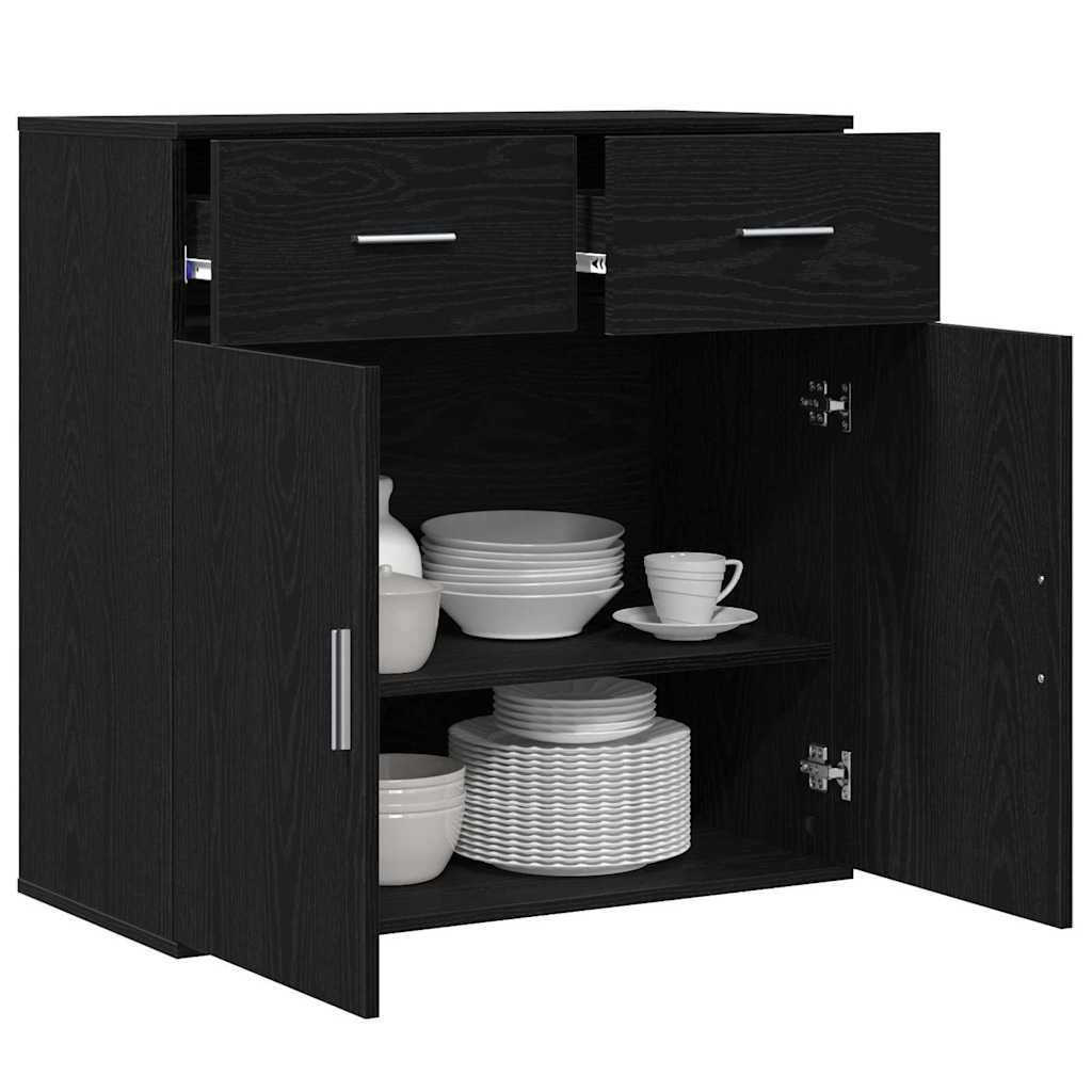 Sideboard Schwarze Eiche 79 x 38 x 80 cm Holzwerkstoff
