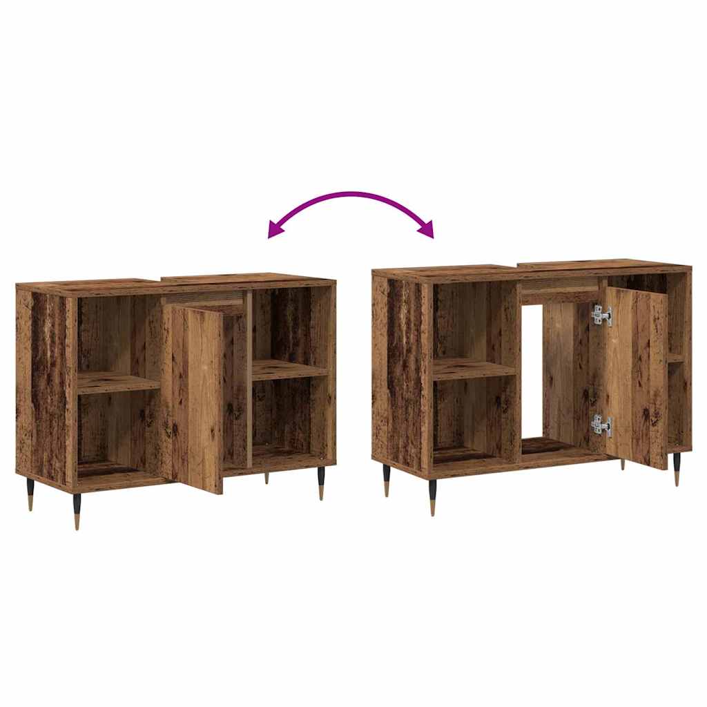 Badezimmer Schrank Altholz 80 x 33 x 60 cm Holzwerkstoff