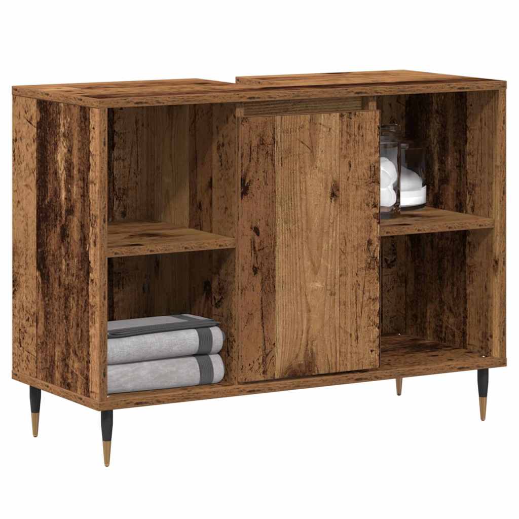 Badezimmer Schrank Altholz 80 x 33 x 60 cm Holzwerkstoff