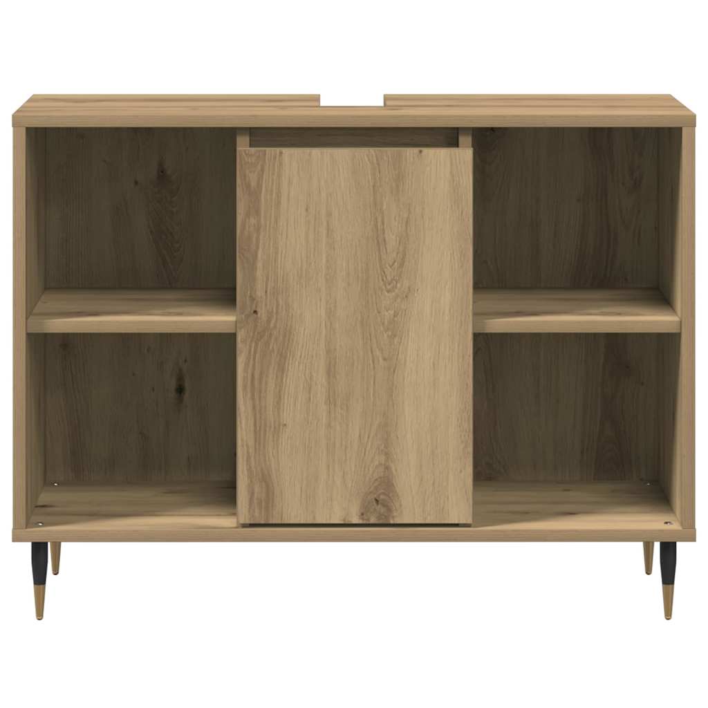 Badezimmer Schrank mit Regal Eiche handwerklich 80 x 33 x 60 cm
