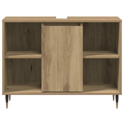 Badezimmer Schrank mit Regal Eiche handwerklich 80 x 33 x 60 cm