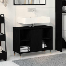 Badezimmer Schrank Schwarze Eiche 80 x 33 x 60 cm Holzwerkstoff
