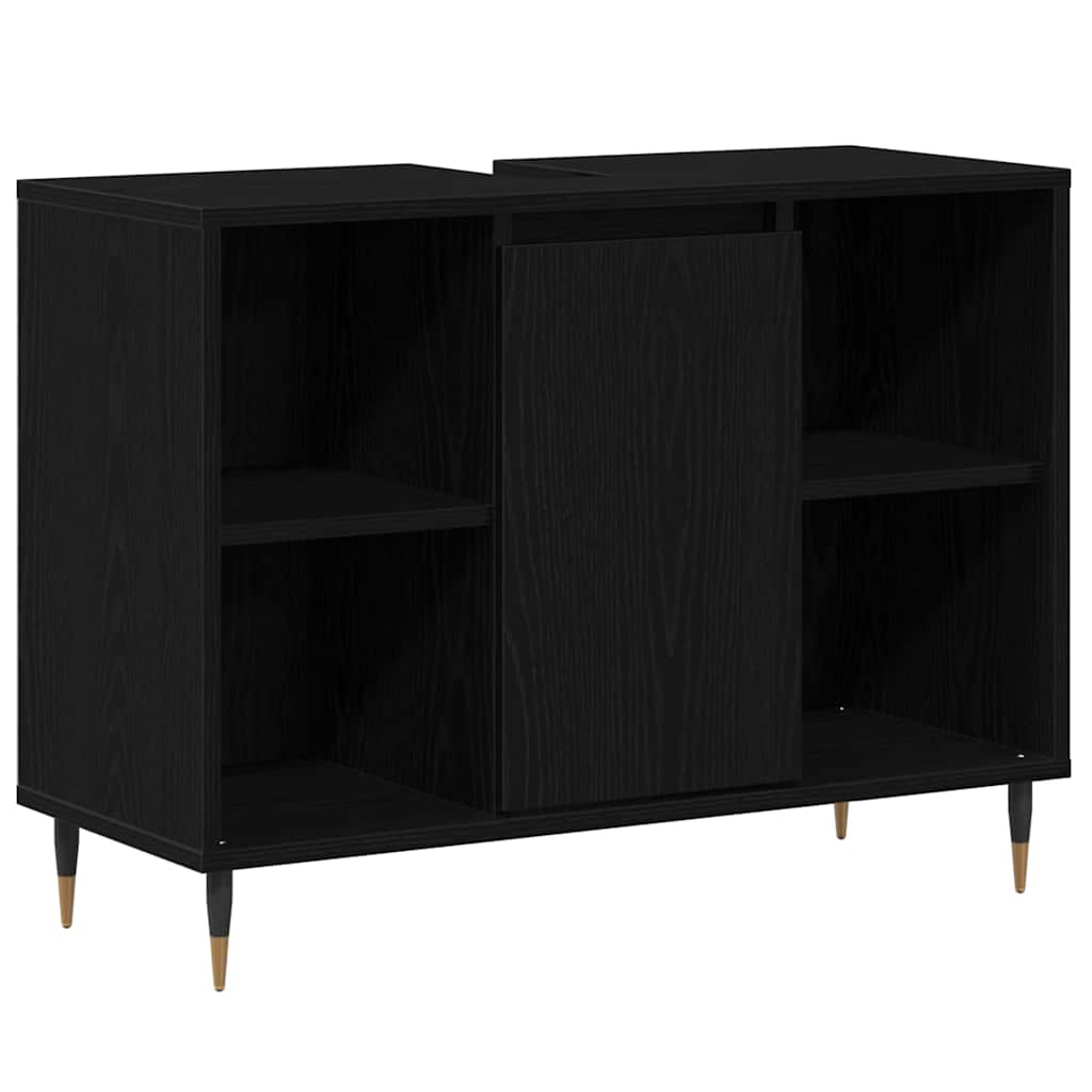 Badezimmer Schrank Schwarze Eiche 80 x 33 x 60 cm Holzwerkstoff