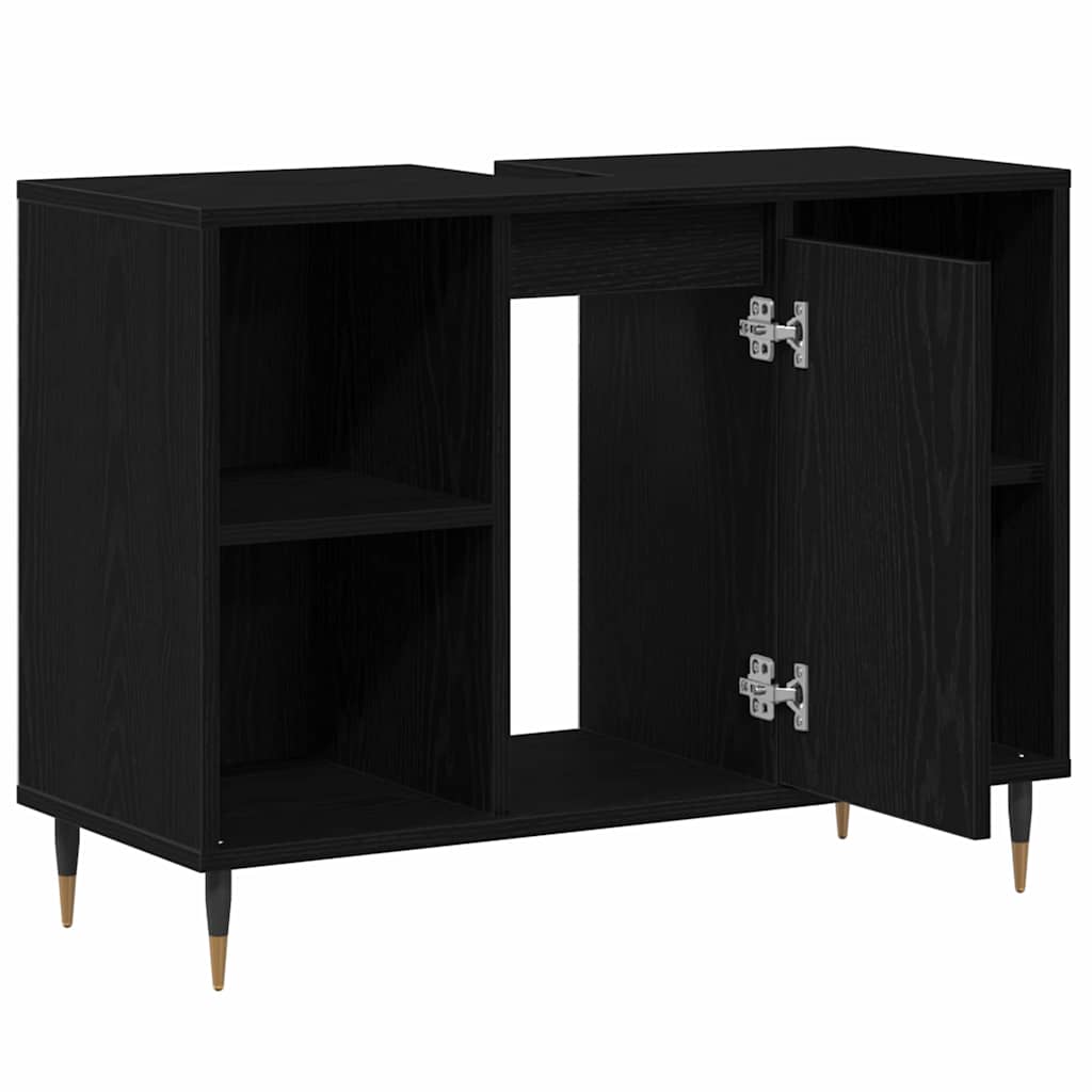 Badezimmer Schrank Schwarze Eiche 80 x 33 x 60 cm Holzwerkstoff