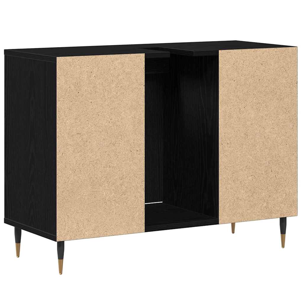 Badezimmer Schrank Schwarze Eiche 80 x 33 x 60 cm Holzwerkstoff