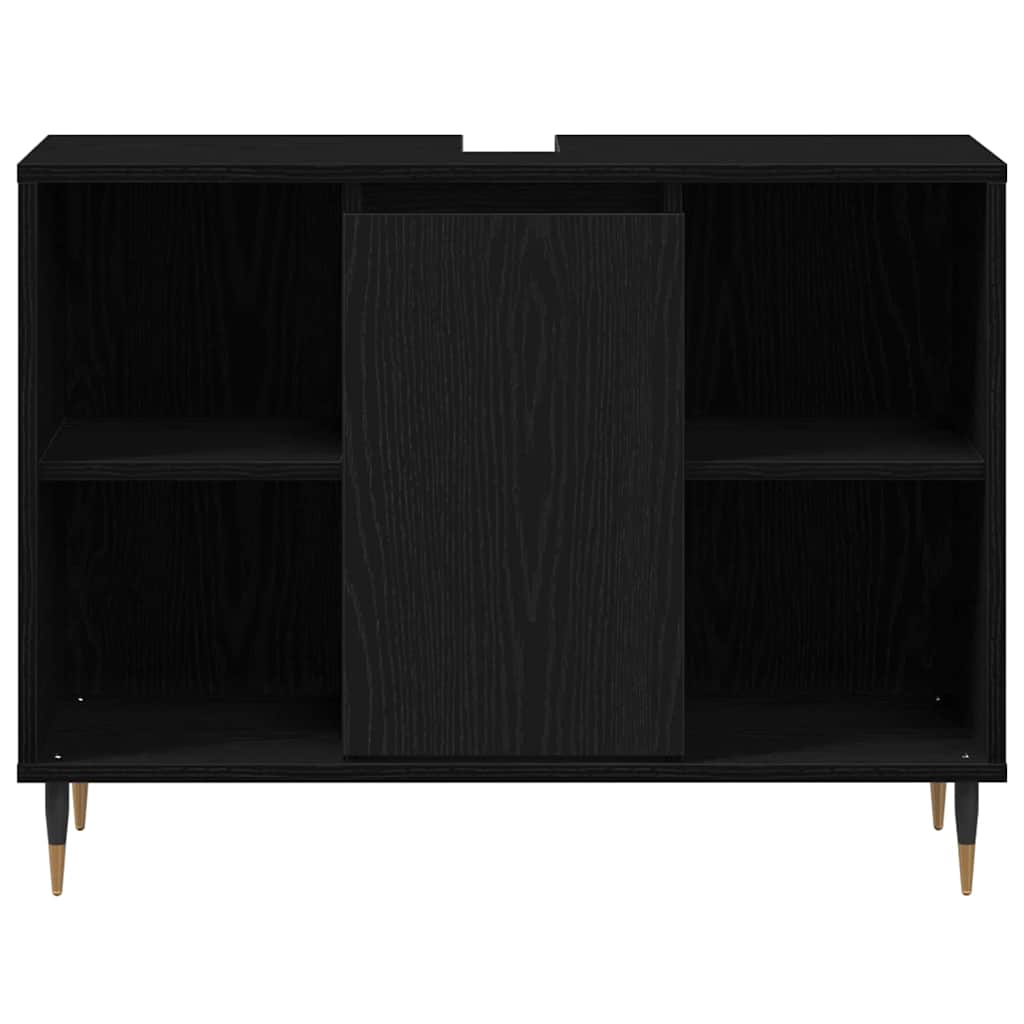 Badezimmer Schrank Schwarze Eiche 80 x 33 x 60 cm Holzwerkstoff