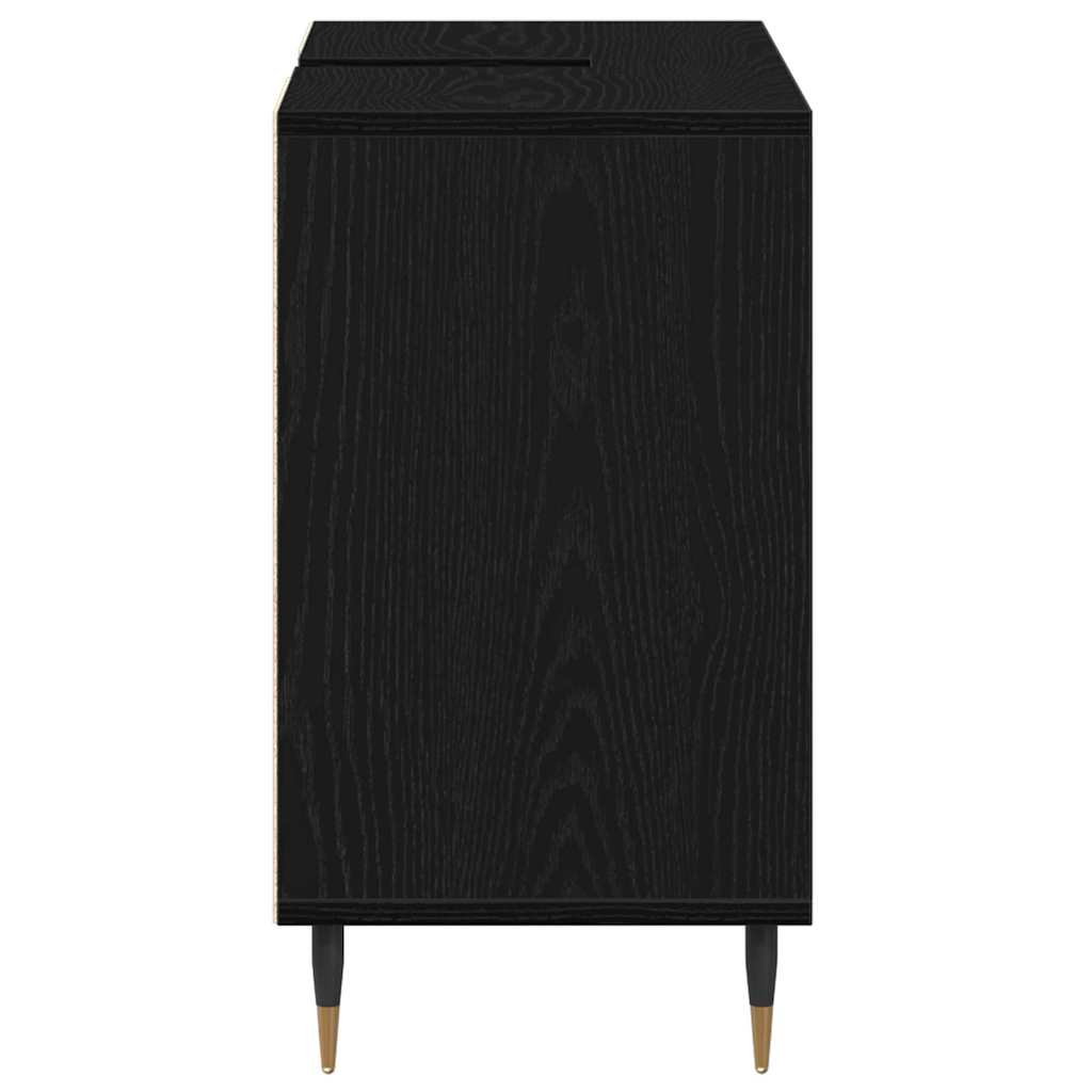 Badezimmer Schrank Schwarze Eiche 80 x 33 x 60 cm Holzwerkstoff