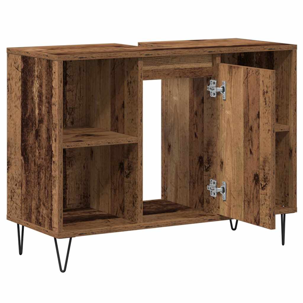 Badezimmer Schrank Altholz 80 x 33 x 60 cm Holzwerkstoff