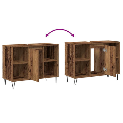 Badezimmer Schrank Altholz 80 x 33 x 60 cm Holzwerkstoff